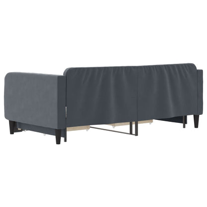 vidaXL Daybed with Trundle&Drawers without Mattress Dark Grey 90x190 cm Single