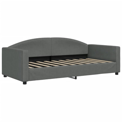 vidaXL Daybed with Trundle and Mattresses Dark Grey 90x190 cm Fabric