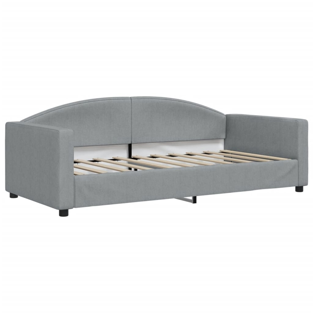 vidaXL Daybed with Trundle&Drawers without Mattress Light Grey 90x190 cm Single