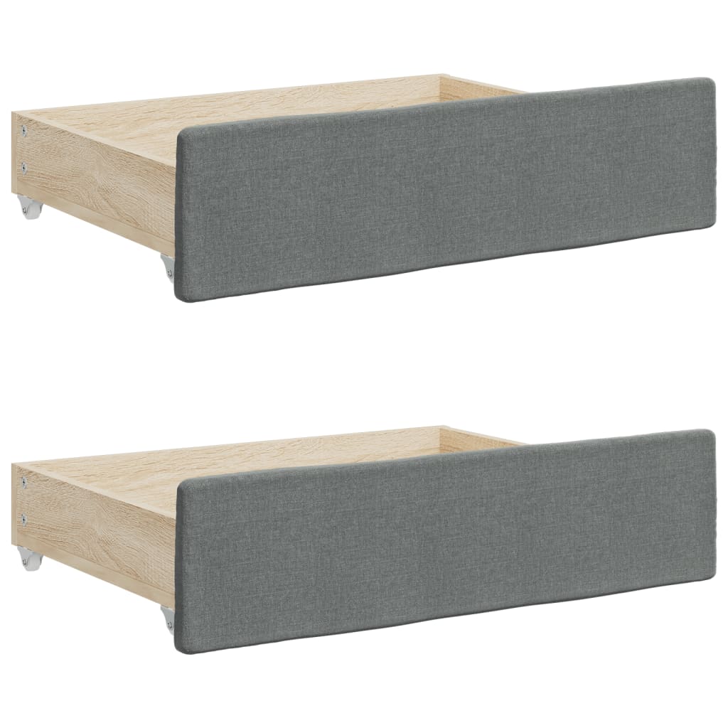 vidaXL Daybed with Trundle&Drawers without Mattress Dark Grey 90x190 cm Single