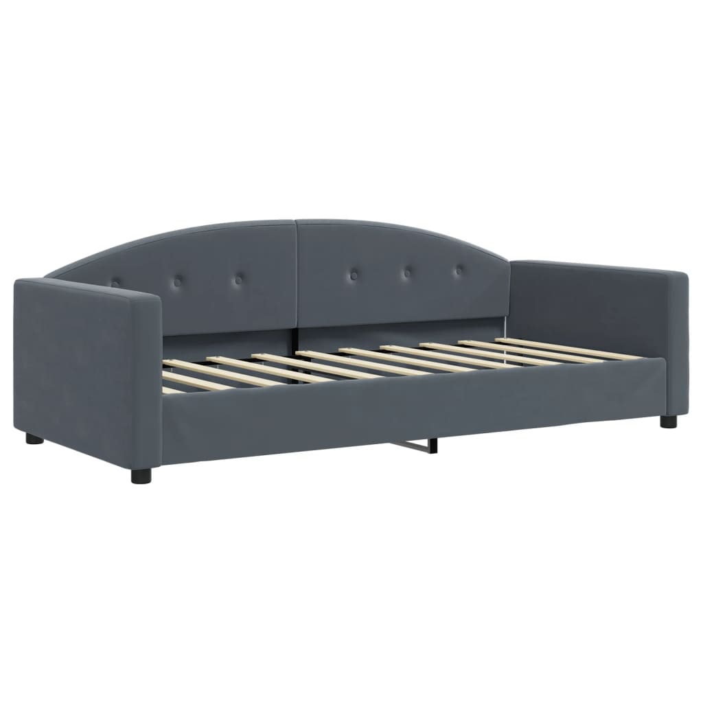 vidaXL Daybed with Mattress Dark Grey 90x190 cm Velvet