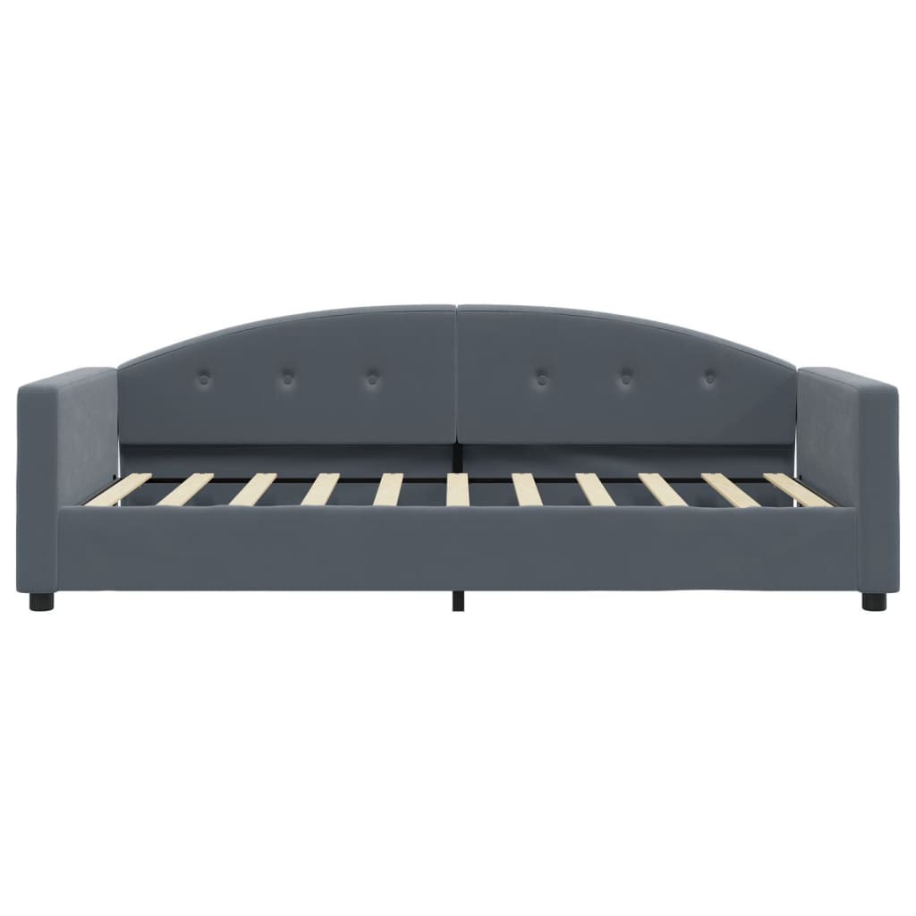 vidaXL Daybed with Mattress Dark Grey 90x190 cm Velvet