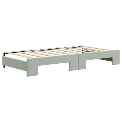 vidaXL Daybed with Trundle without Mattress Light Grey 90x190 cm Single