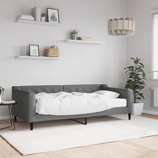 vidaXL Daybed with Mattress Dark Grey 90x190 cm Fabric