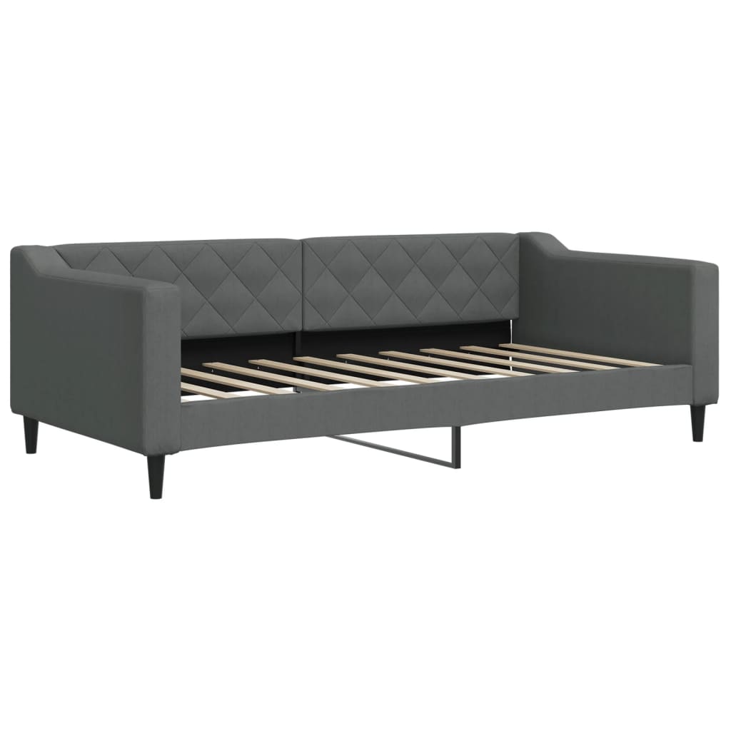 vidaXL Daybed with Trundle&Drawers without Mattress Dark Grey 90x190 cm Single
