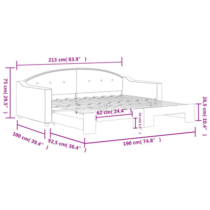 vidaXL Daybed with Trundle without Mattress Dark Grey 90x190 cm Single
