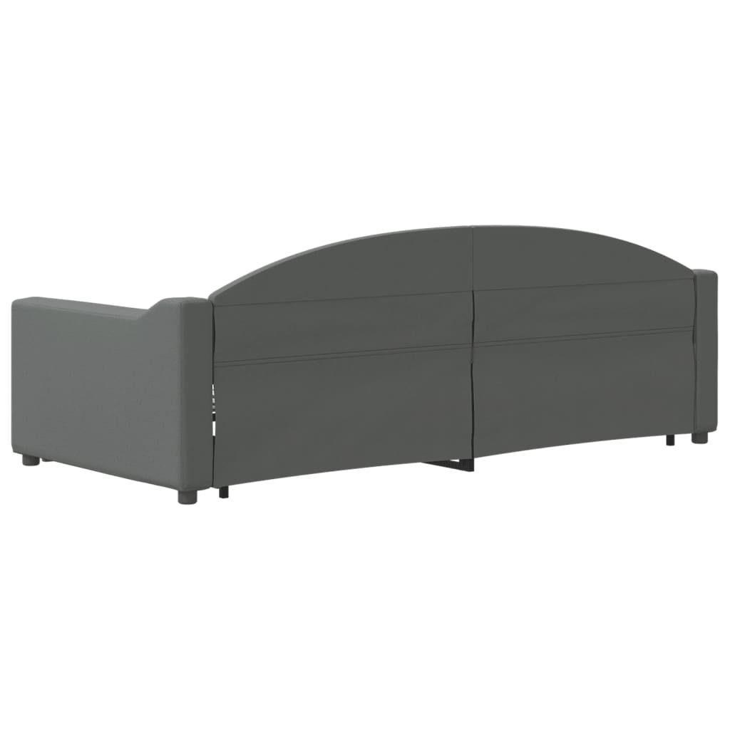 vidaXL Daybed with Trundle&Drawers without Mattress Dark Grey 90x190 cm Single
