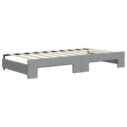 vidaXL Daybed with Trundle and Drawers Dark Grey 90x190 cm Fabric