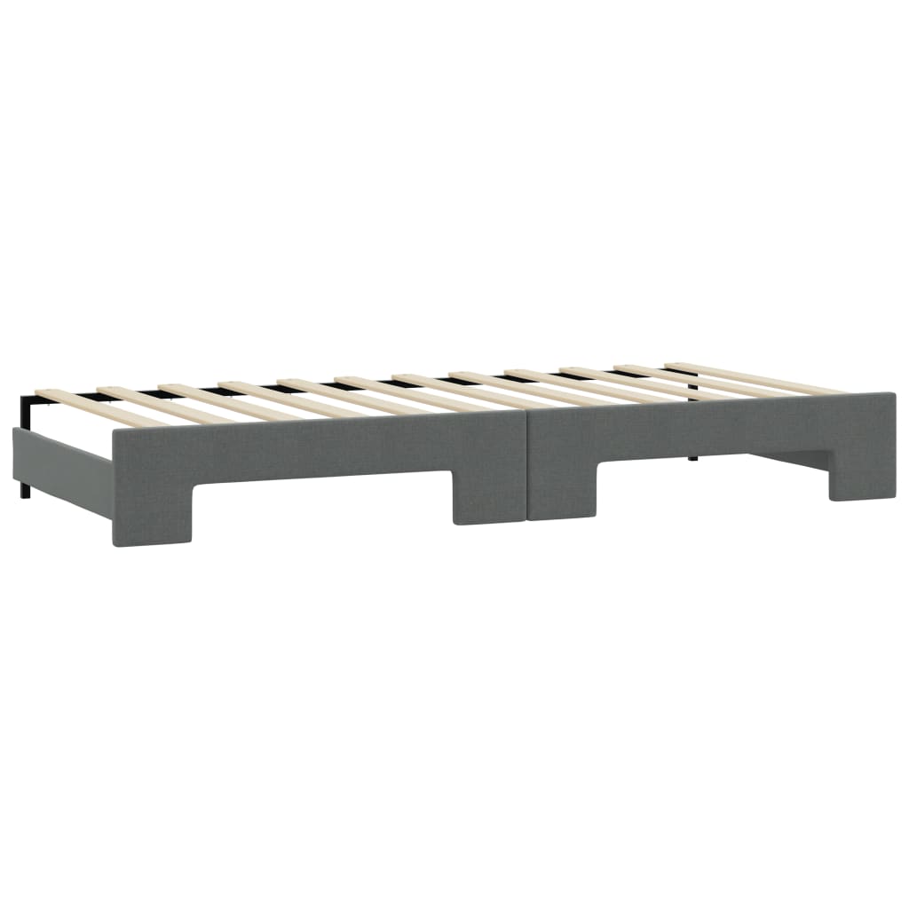 vidaXL Daybed with Trundle and Drawers Dark Grey 90x190 cm Fabric