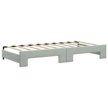 vidaXL Daybed with Trundle without Mattress Light Grey 90x190 cm Single