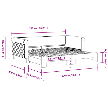 vidaXL Daybed with Trundle without Mattress Light Grey 90x190 cm Single