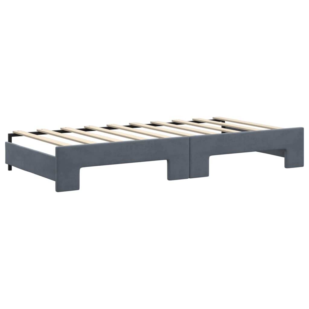 vidaXL Daybed with Trundle without Mattress Dark Grey 90x190 cm Single