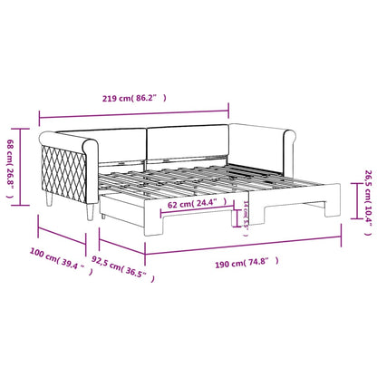 vidaXL Daybed with Trundle without Mattress Dark Grey 90x190 cm Single