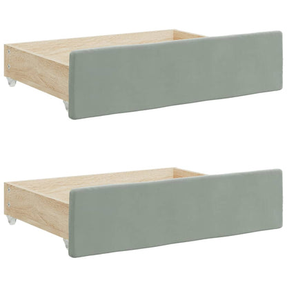 vidaXL Daybed with Trundle&Drawers without Mattress Light Grey 90x190 cm Single