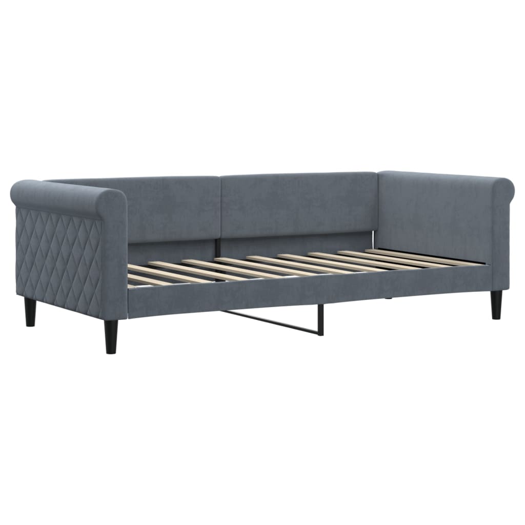 vidaXL Daybed with Trundle&Drawers without Mattress Dark Grey 90x190 cm Single