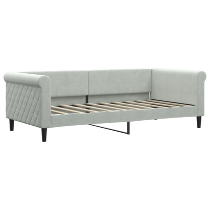 vidaXL Daybed with Trundle and Drawers Light Grey 90x190 cm Velvet