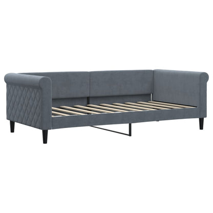 vidaXL Daybed with Trundle and Drawers Dark Grey 90x190 cm Velvet