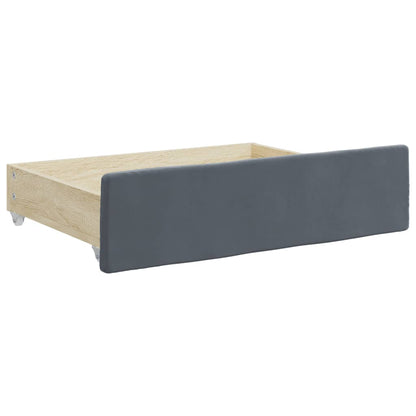 vidaXL Daybed with Trundle and Drawers Dark Grey 90x190 cm Velvet