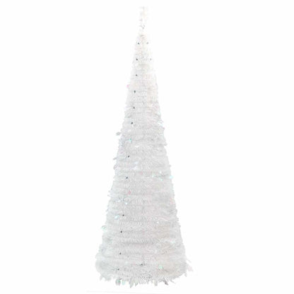 vidaXL Artificial Christmas Tree Pop-up 100 LEDs White 150 cm