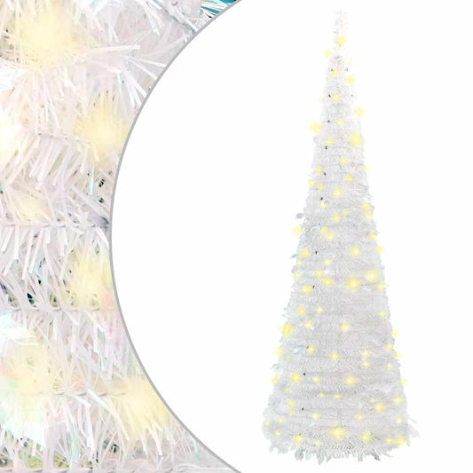 vidaXL Artificial Christmas Tree | White | PVC | 180 cm tall, 60 cm wide