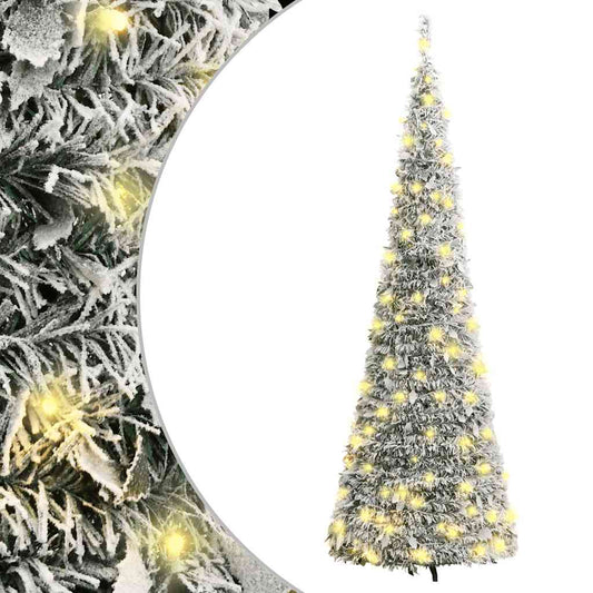 vidaXL Artificial Christmas Tree | Green and white | PVC, metal | 150 cm