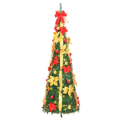 vidaXL Artificial Christmas Tree Pop-up 100 LEDs Green 150 cm