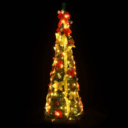vidaXL Artificial Christmas Tree Pop-up 150 LEDs Green 180 cm