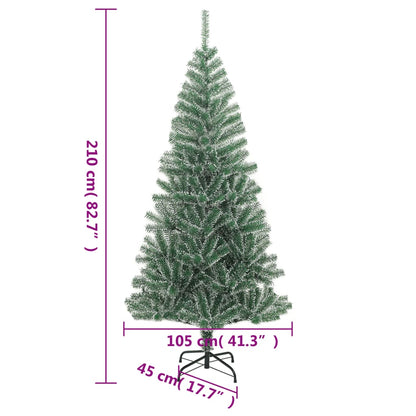 vidaXL Artificial Christmas Tree with Flocked Snow Green 210 cm