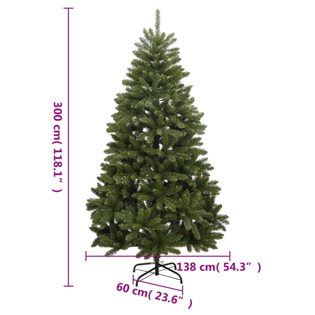 vidaXL Artificial Hinged Christmas Tree with Stand Green 300 cm