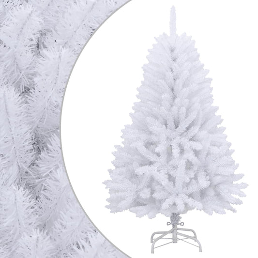 vidaXL Artificial Hinged Christmas Tree | White | PVC, metal | Medium