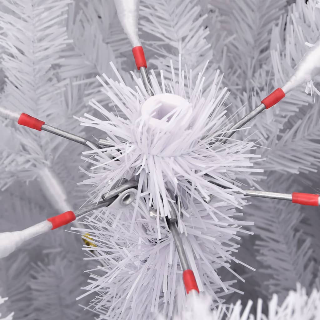 vidaXL Artificial Hinged Christmas Tree with Stand White 240 cm