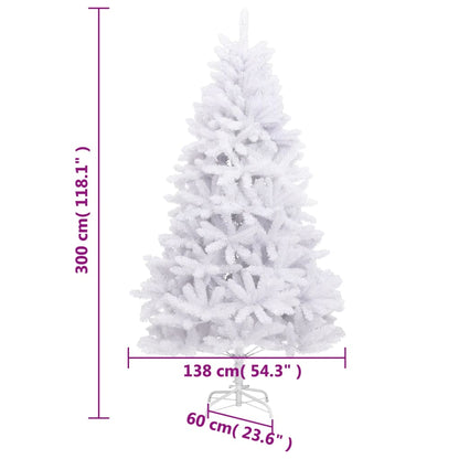 vidaXL Artificial Hinged Christmas Tree with Stand White 300 cm