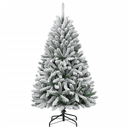 vidaXL Artificial Hinged Christmas Tree with Flocked Snow 120 cm