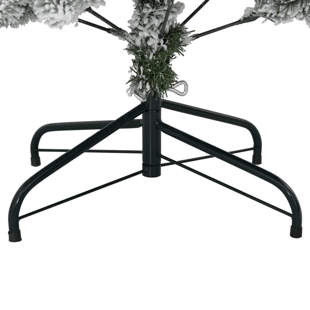 vidaXL Artificial Hinged Christmas Tree with Flocked Snow 120 cm