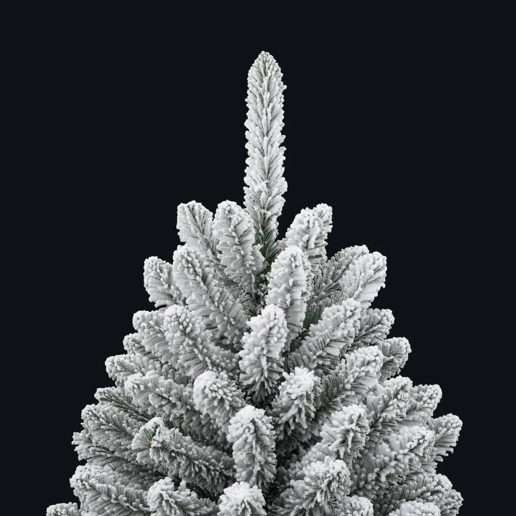 vidaXL Artificial Hinged Christmas Tree with Flocked Snow 150 cm