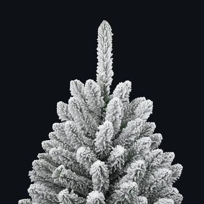 vidaXL Artificial Hinged Christmas Tree with Flocked Snow 150 cm