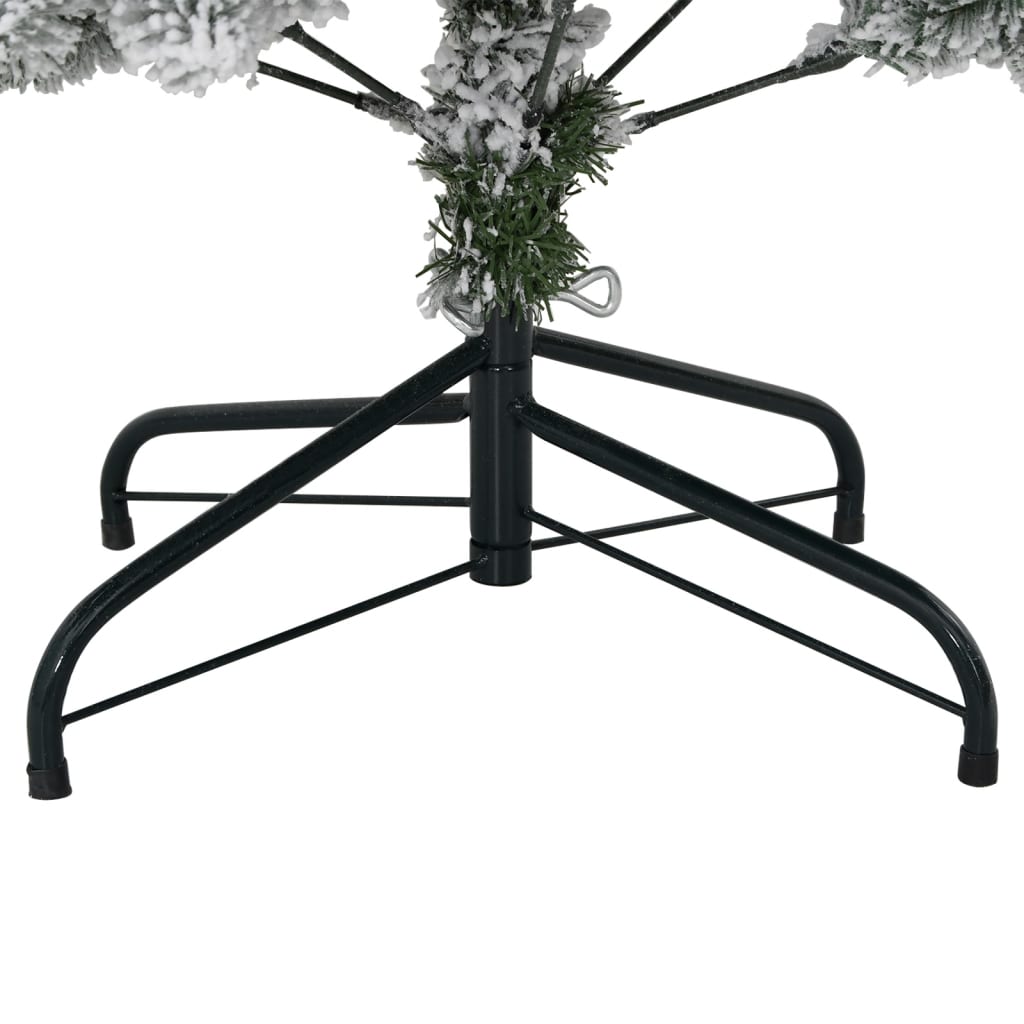 vidaXL Artificial Hinged Christmas Tree with Flocked Snow 150 cm