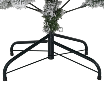 vidaXL Artificial Hinged Christmas Tree with Flocked Snow 150 cm