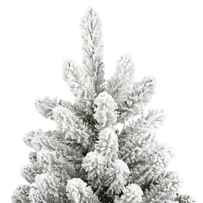 vidaXL Artificial Hinged Christmas Tree with Flocked Snow 210 cm