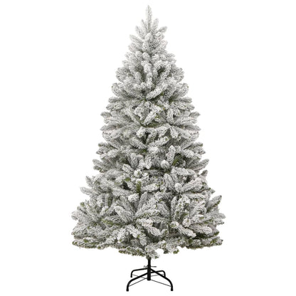 vidaXL Artificial Hinged Christmas Tree with Flocked Snow 270 cm