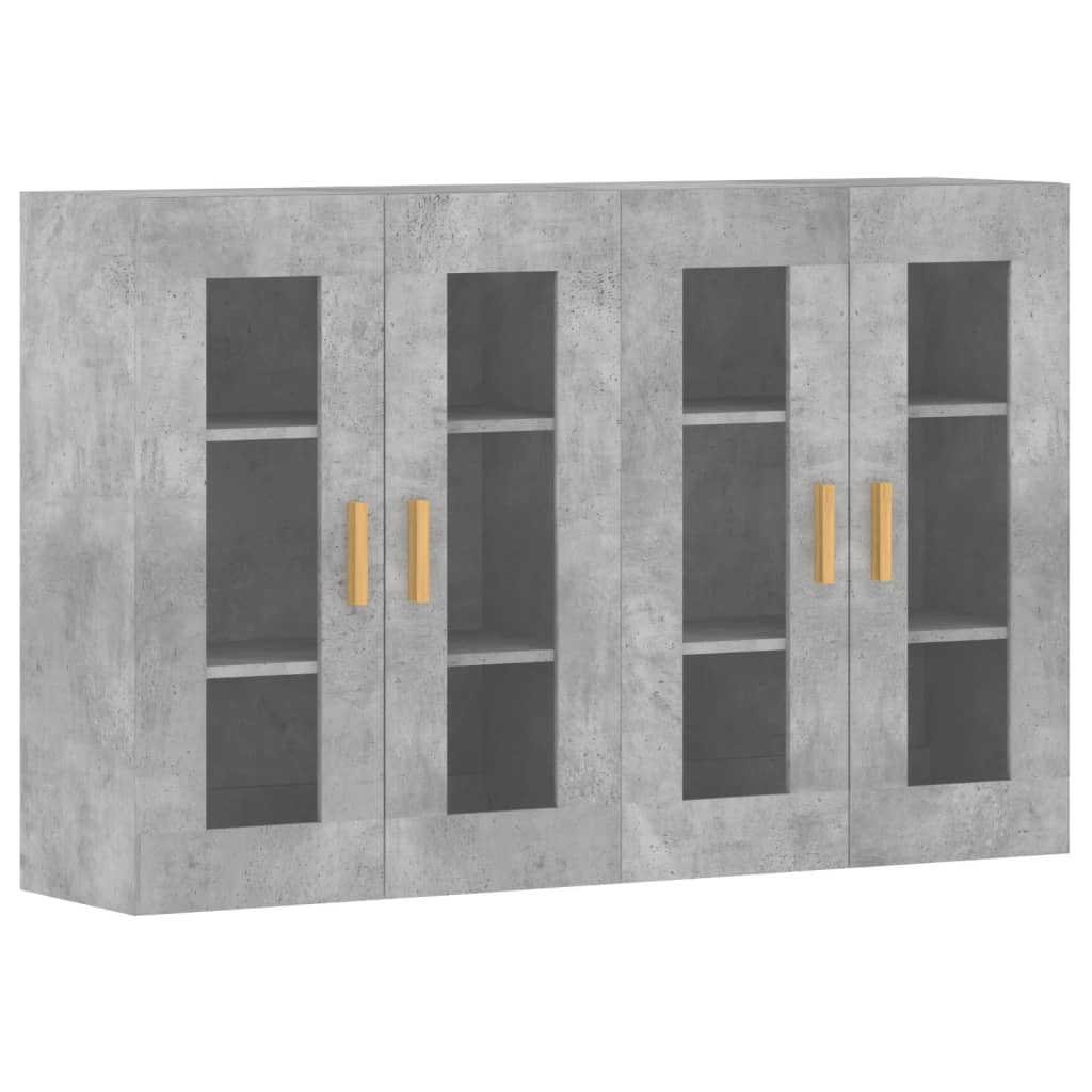 vidaXL Wall Mounted Cabinets 2 pcs Concrete Grey Engineered Wood