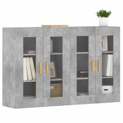 vidaXL Wall Mounted Cabinets 2 pcs Concrete Grey Engineered Wood