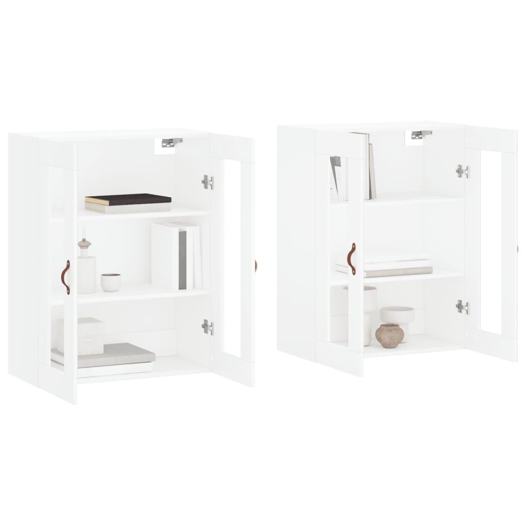 vidaXL Wall Mounted Cabinets 2 pcs White Engineered Wood