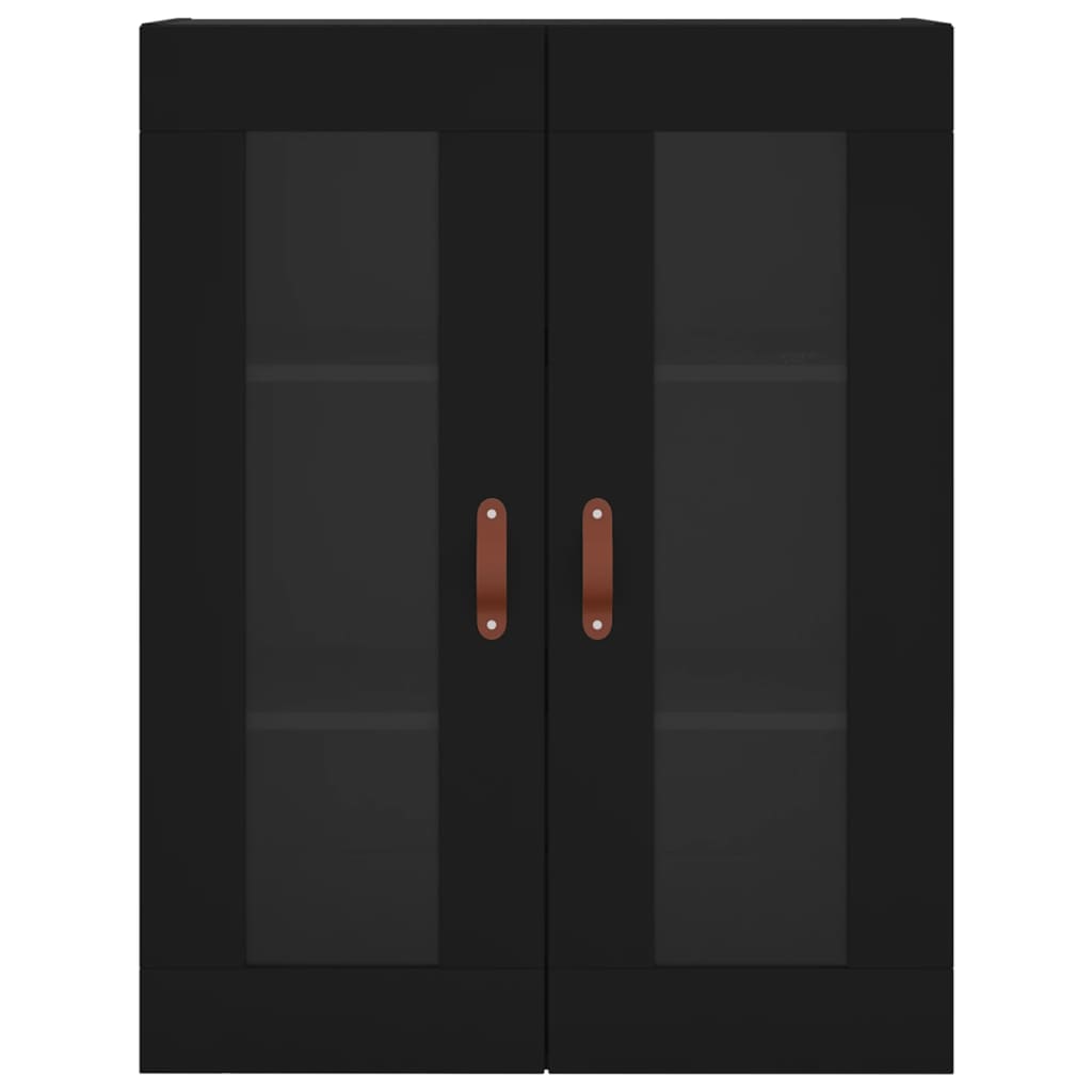 vidaXL Wall Mounted Cabinets 2 pcs Black Engineered Wood