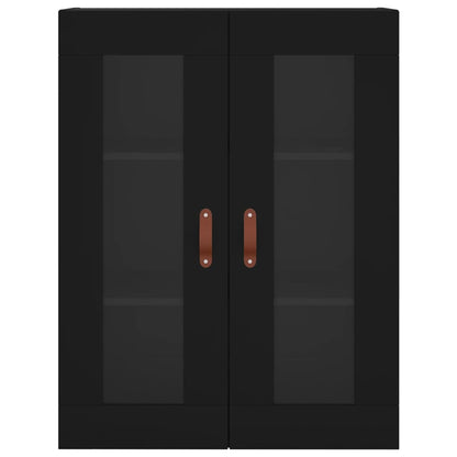 vidaXL Wall Mounted Cabinets 2 pcs Black Engineered Wood
