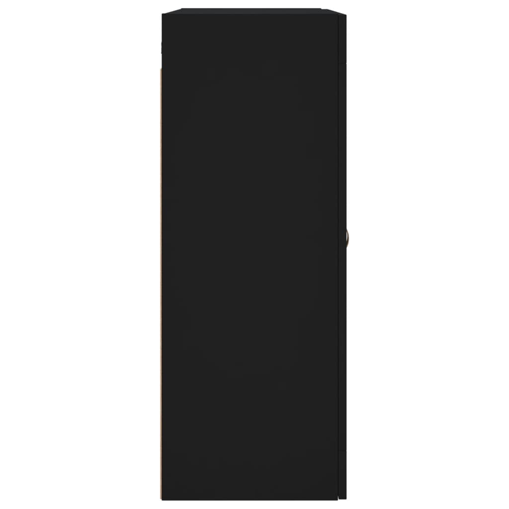 vidaXL Wall Mounted Cabinets 2 pcs Black Engineered Wood