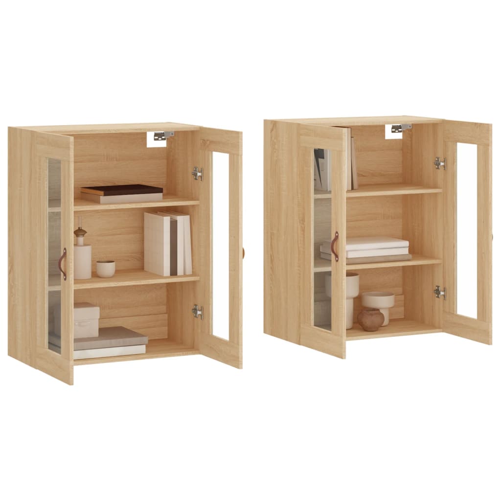 vidaXL Wall Mounted Cabinets 2 pcs Sonoma Oak Engineered Wood