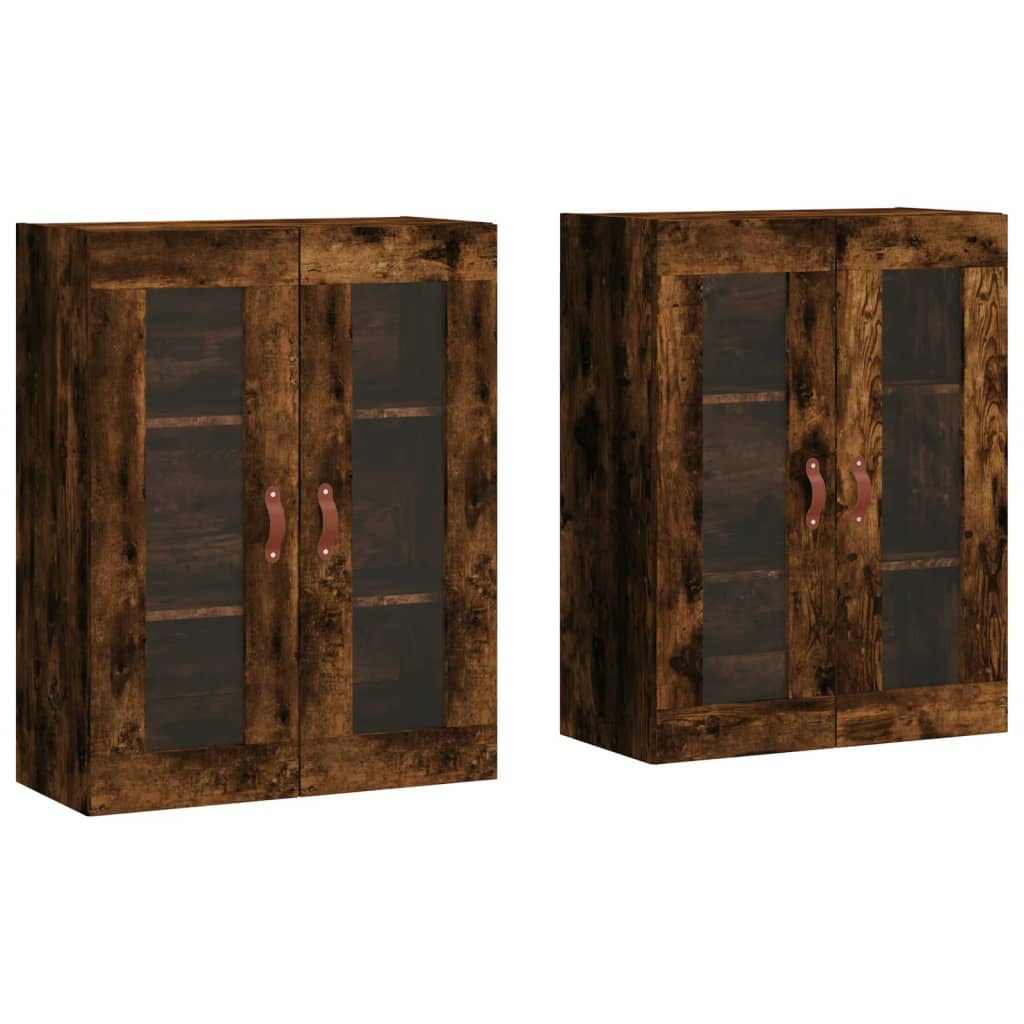 vidaXL Wall Mounted Cabinets 2 pcs Smoked Oak Engineered Wood