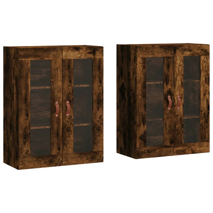 vidaXL Wall Mounted Cabinets 2 pcs Smoked Oak Engineered Wood