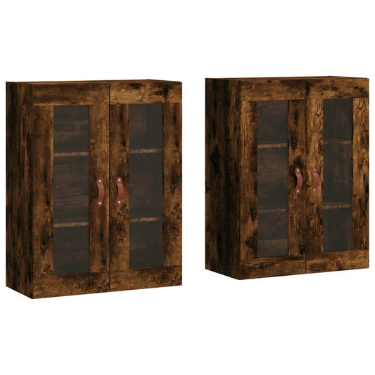vidaXL Wall Mounted Cabinets 2 pcs Smoked Oak Engineered Wood